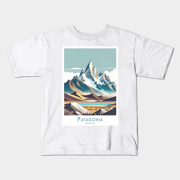 Patagonia Peaks - Argentina Landscape Kids T-Shirt by POD24